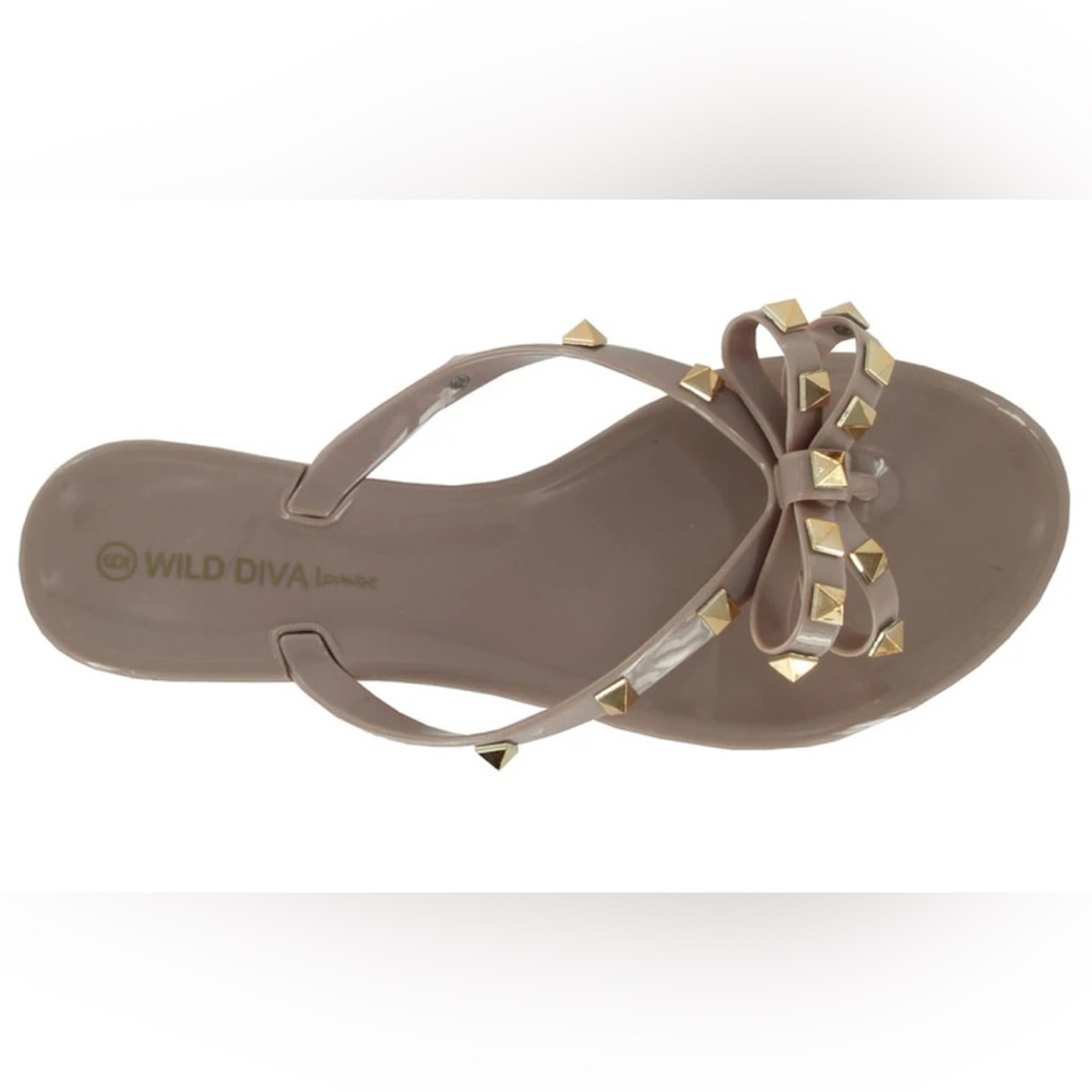 Wild Diva Lounge Open Toe Jelly Slide Sandals, brown, Size 9 NWOT
